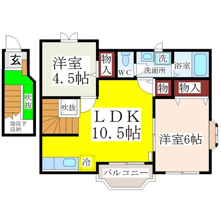 筑後船小屋駅 徒歩22分 2階の物件間取画像